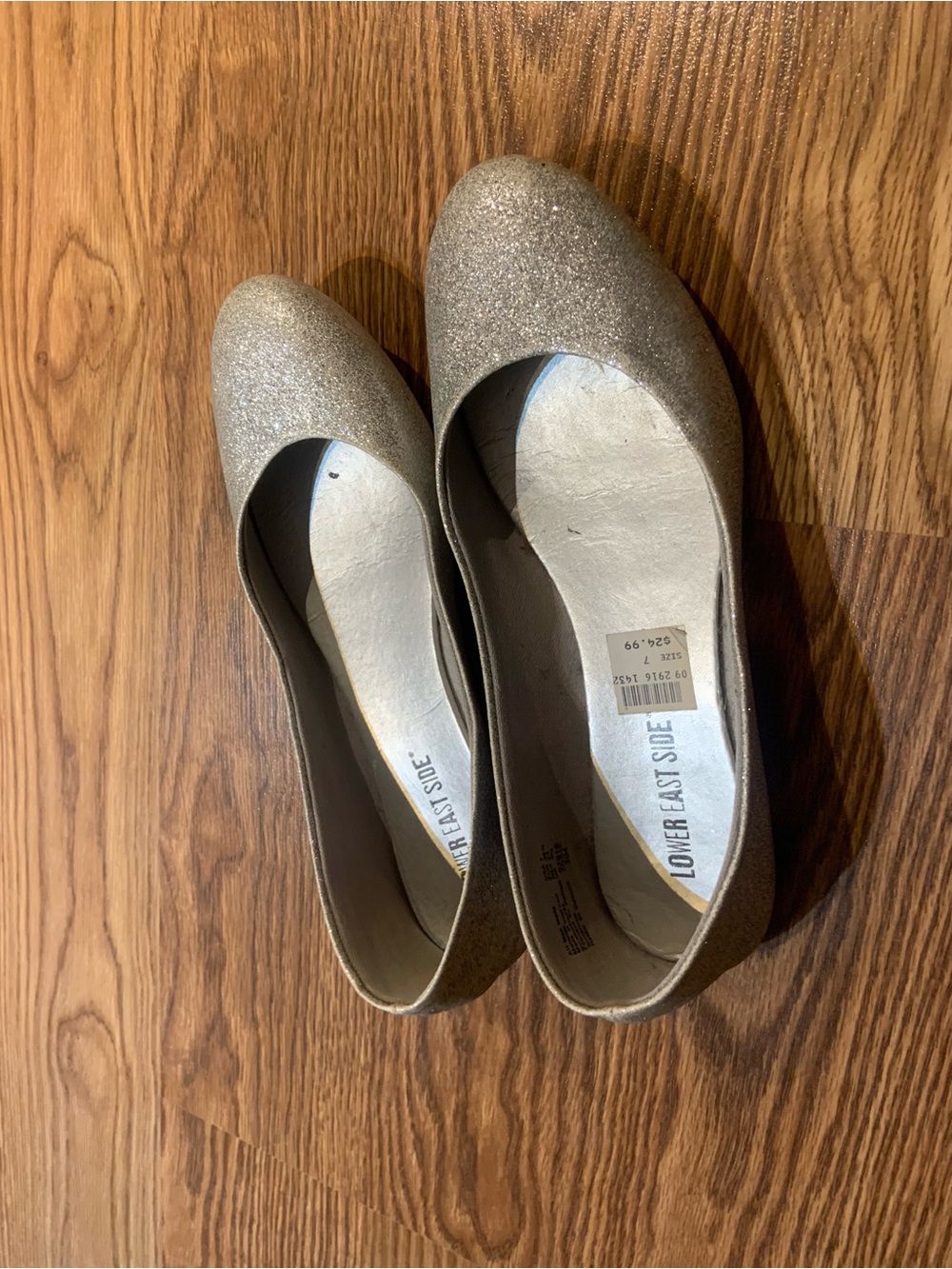 LOWER EAST SIDE Women's Glitter Ballet Flats - silver Glitter